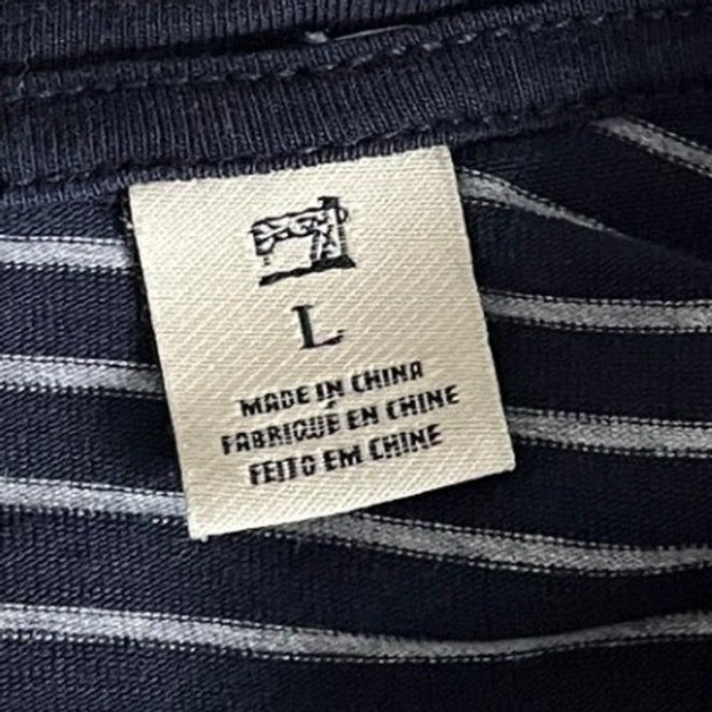 Scotch & Soda Aloha London Mens Striped V-Neck T-Shirt Navy Blue Large - Picture 5 of 8